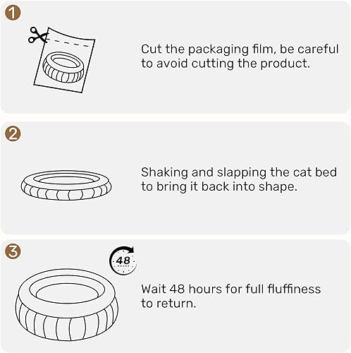 Miniatura 8 de FUKUMARU Cama para gatos, camas redondas de pana para gatos de interior, cama lavable y esponjosa para mascotas para gatos y cachorros, camas suaves