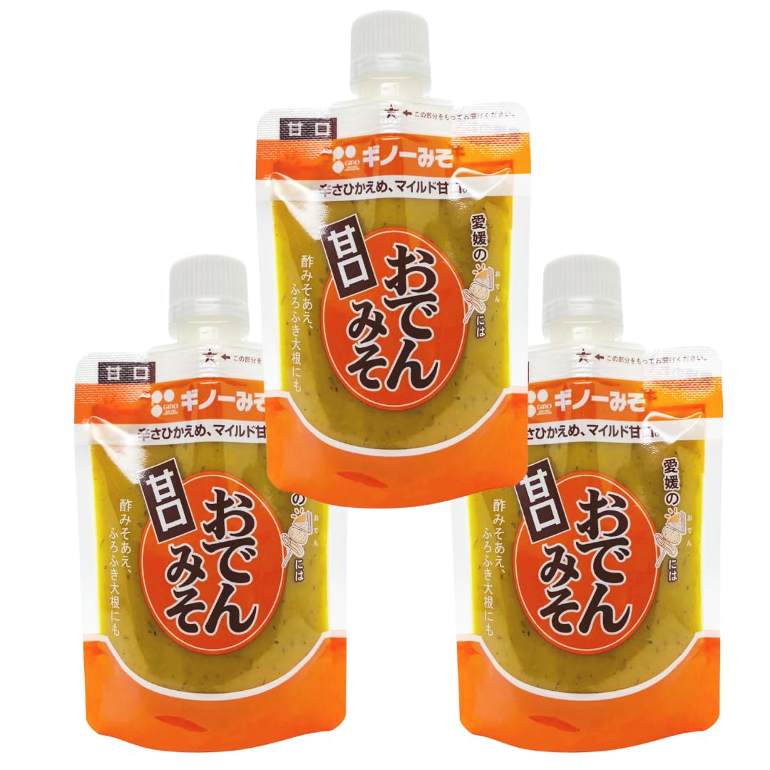 [ギノーみそ] おでんみそ 甘口 スパウトタイプ からし入り 国産 愛媛 麦みそ 味噌 旨味 甘口 辛さひかえめ マイルド