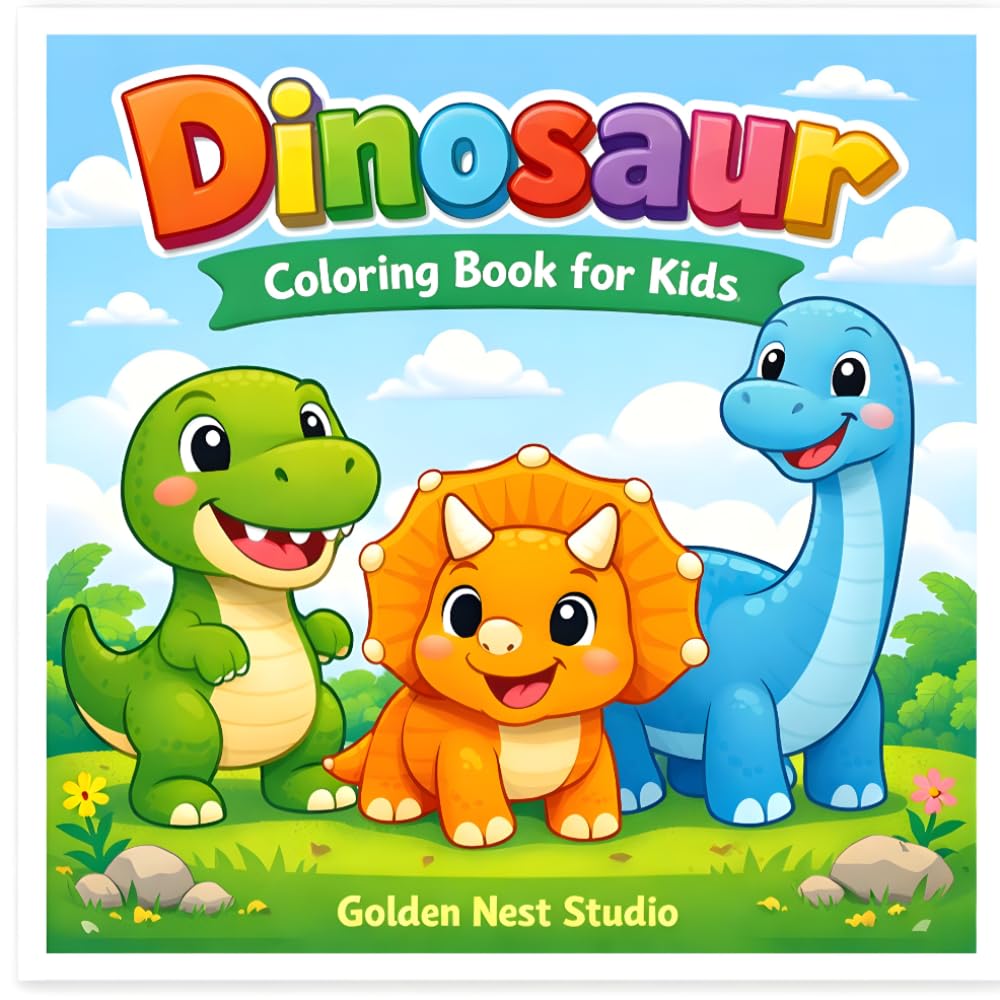 Dinosaur Coloring Book for Kids: Fun & Easy Dinosaur Adventures for Kids Ages 3–8