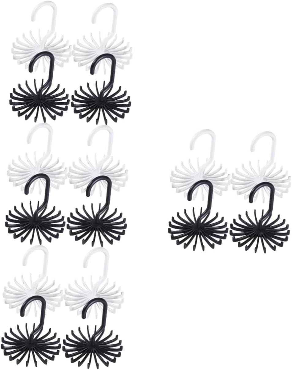 ABOOFAN 8pcs Rotating Belt Hanger and Organizer Closet Hooks for Scarves and Belts Space-Saving Storage Swivel Design for Easy Access