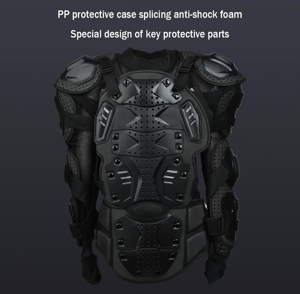 Generico Full Body Armour Schutzjacke PRO Street Sport Motocross ATV MTB Racing Shirt Jacke – Erwachsene Brust Rücken Schutz Hose enthalten