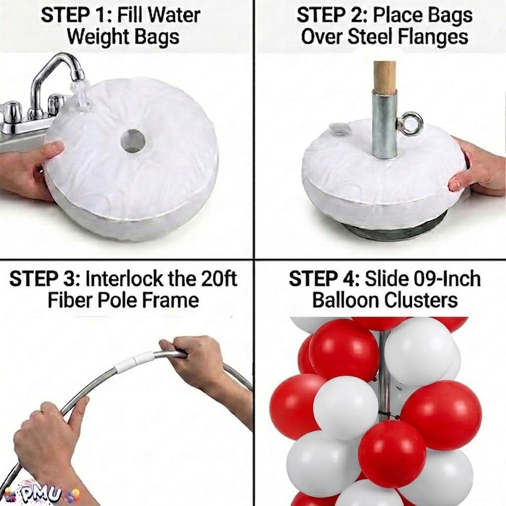 Balloon Arch DIY Professional Kit with St. Valentine's Day Red and White Balloons (1/Pkg) Pkg/1