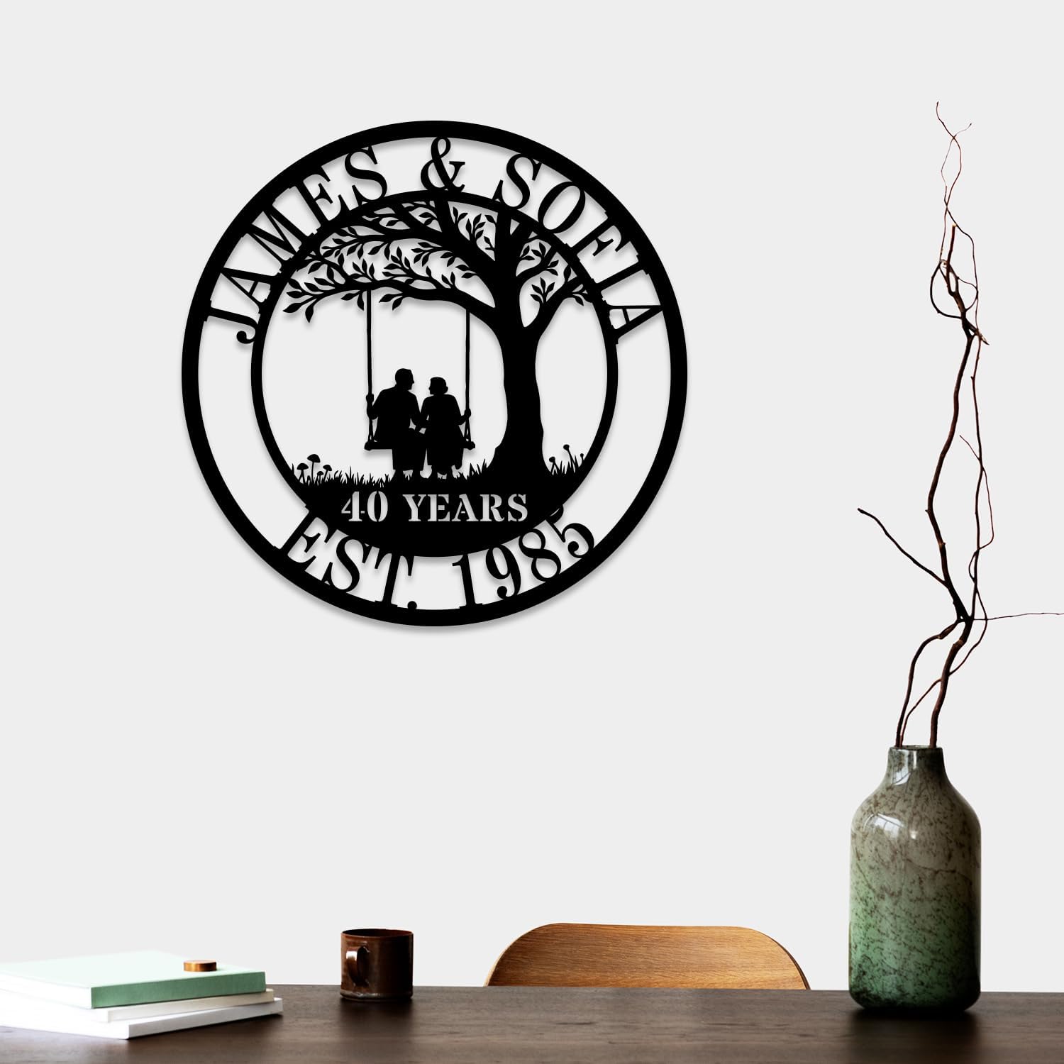 Personalized 50th/60th/40th/30th/25th/10th/1th Anniversary Wedding Gifts for Couple Parent Husband Wife, Wedding Anniversary Custom Gifts, Custom Metal Name Signs, Personalized Gifts