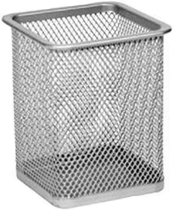 Rectangular Mesh Style Metal Pen Holder Pen Organiser Container Grey