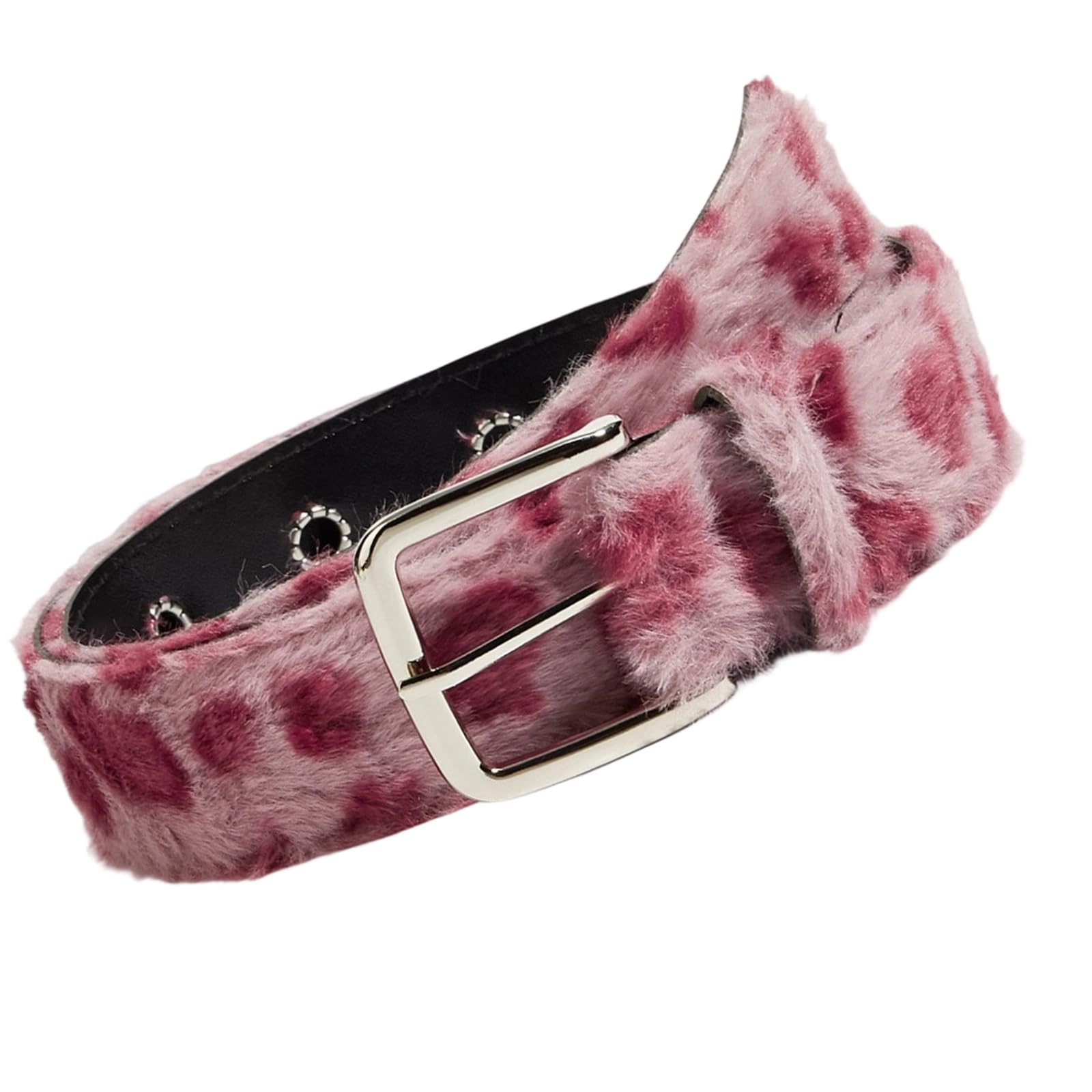 OOLA.DETAL Leopards Print Furry Belt For Women And Men Soft Elastic Waistband With Secure Closure For Jeans Dresses