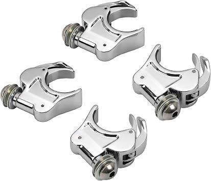 Green-L 2 Pair Chrome 41mm Windshield Windscreen Clamps Fit for Harley Softail FXST Dyna FXD Sporster XL883 XL1200