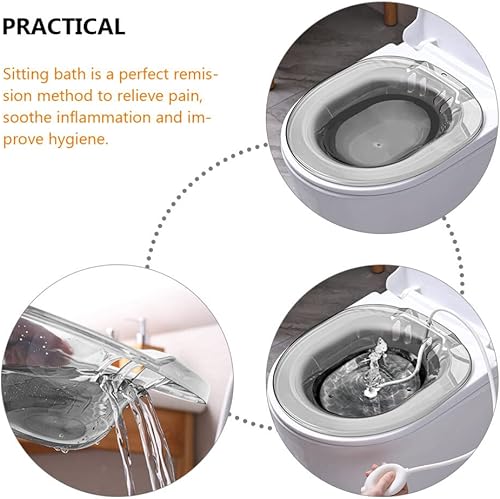 Miniatura 9 de DOITOOL Baño de asiento para hemorroides, baño de asiento para asiento de inodoro, baño de asiento para cuidado posparto, asiento de vapor para