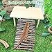 BNOSDM Wooden Basking Platform with Climbing Ramp Reptiles Hideout Bearded Dragon Hide Cave Reptile Tank Accessories Suit for Tortoise, Lizard, Toad, Gecko (Rectangle)