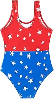 Traje de Baño Una Pieza para Niñas y niños Bañador Cintura Alta Dibujos Animados Bañadores Playa Secado Rápido Swimsuit 7-12 Años
