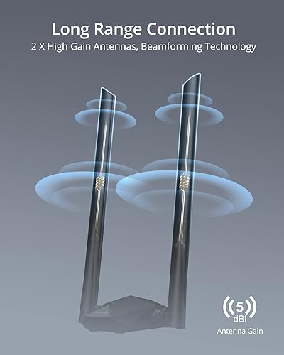 Miniatura 4 de BrosTrend Adaptador USB WiFi 6 AX1800 Adaptador USB WiFi de largo alcance para PC portátil de escritorio 5 GHz1201 Mbps + 2.4 GHz574 Mbps WiFi