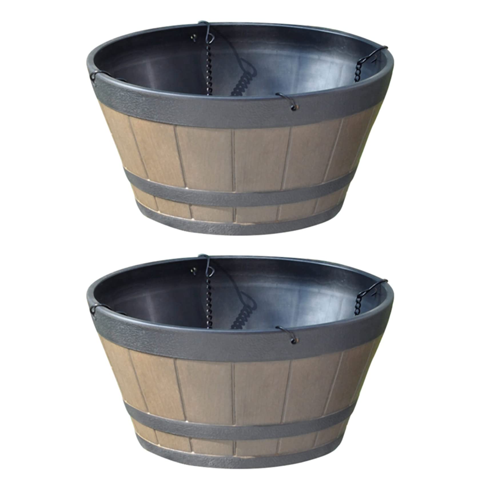 Pot de fleur baril suspendu pour décorer le balcon du jardin