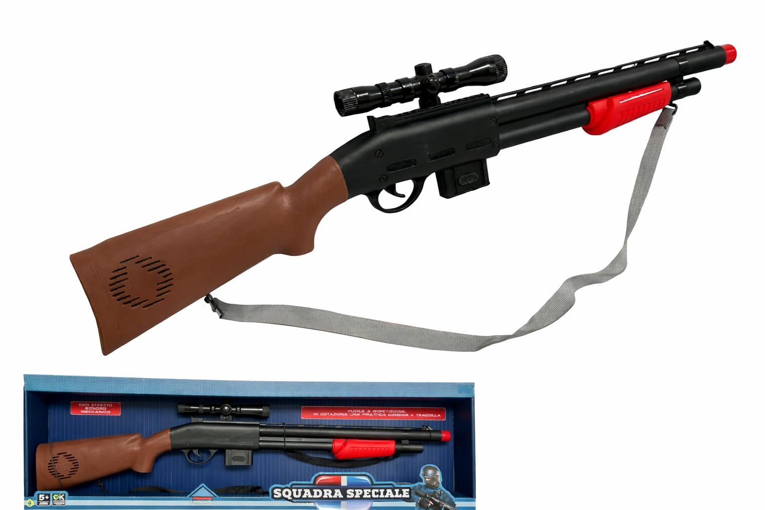 Set Fucile Giocattolo con Suoni Reali cm 70 Suono Meccanico Mitra Giocattolo con Suoni Fucile a Pompa Shotgun Mitragliatrice Giocattolo per Bambini Fucile Giocattolo con Suoni Pistola Giocattolo (B)