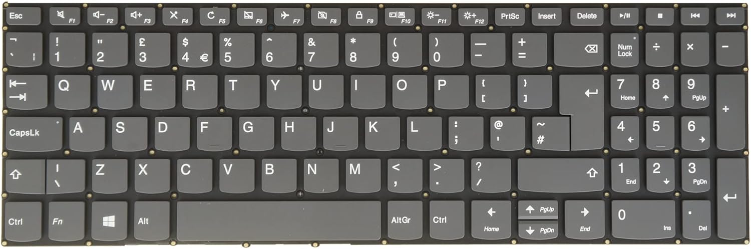 UK Keyboard for Lenovo Ideapad 3-15ada05 3-15are05 3-15igl05 3-15iil05 3-15ijl05 3-15iml05 3-15itl05 PC5C-UK Gray