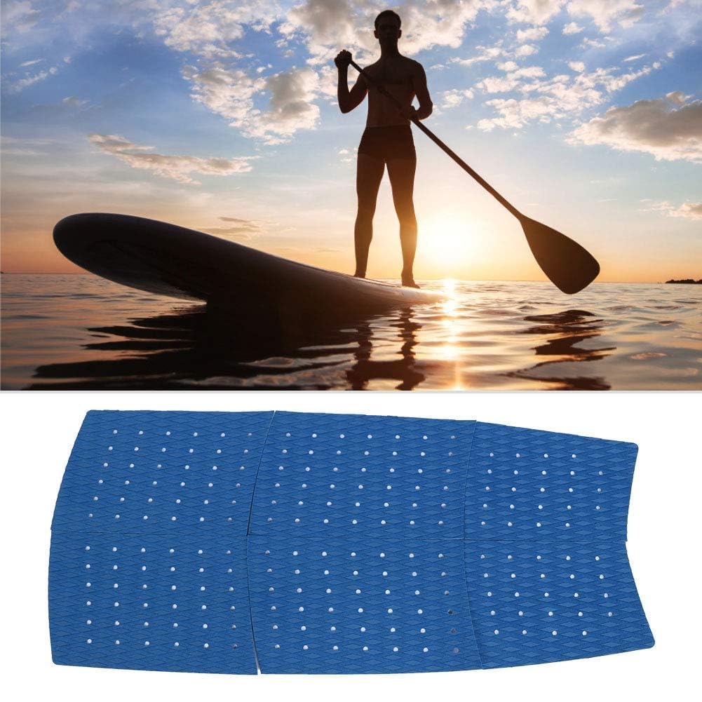 Agatige 6Pcs Coussinets de Traction pour Planche de Surf, 125cm/ 49,21 po Coussin de Traction pour Planche de Surf Tapis de Pont Adhésif Antidérapant EVA pour Planche de Surf, Bateau, Yacht (Bleu)