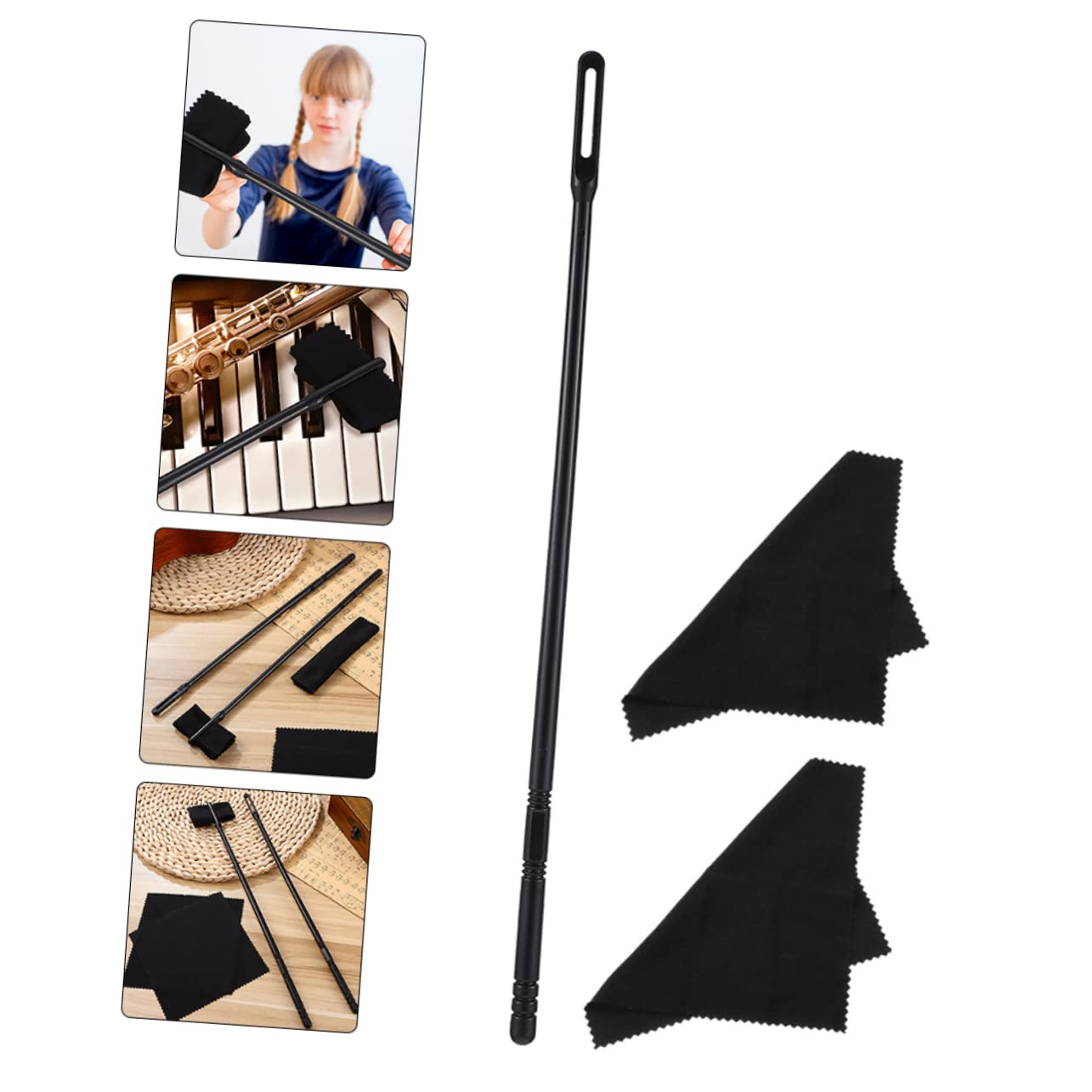 NULYLU Flute Cleaning Kit Set 7pc Flute Cleaning Supplies Cloths Piccolo Accessory