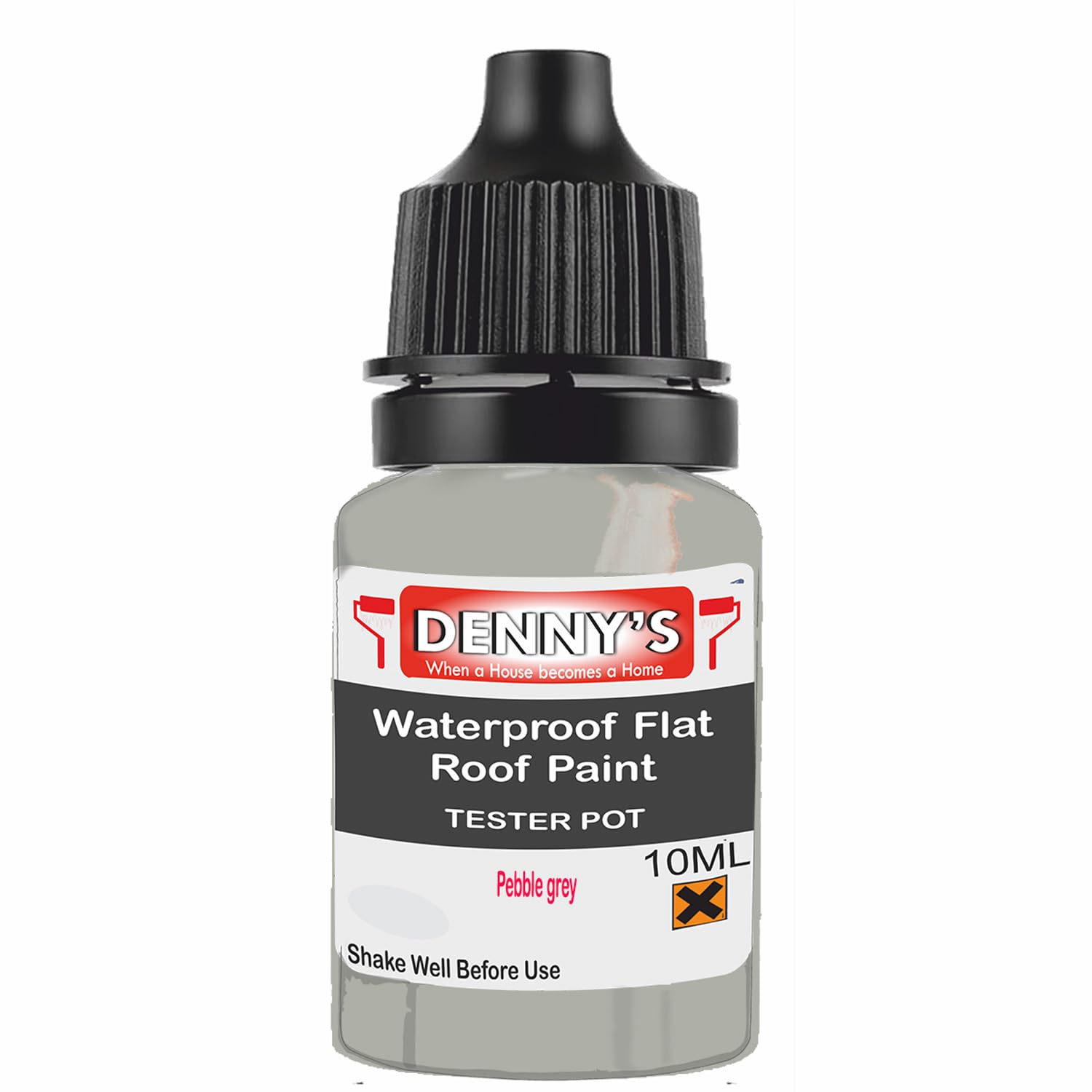 SCOOBYS PAINTS BACK IN THE MIX Chlorinated Rubber Flat Roof Paint – Waterproof Roof Sealer & Leak Repair Coating, Quick Drying, High Adhesion (Pebble grey, 10ML Tester Bottle)