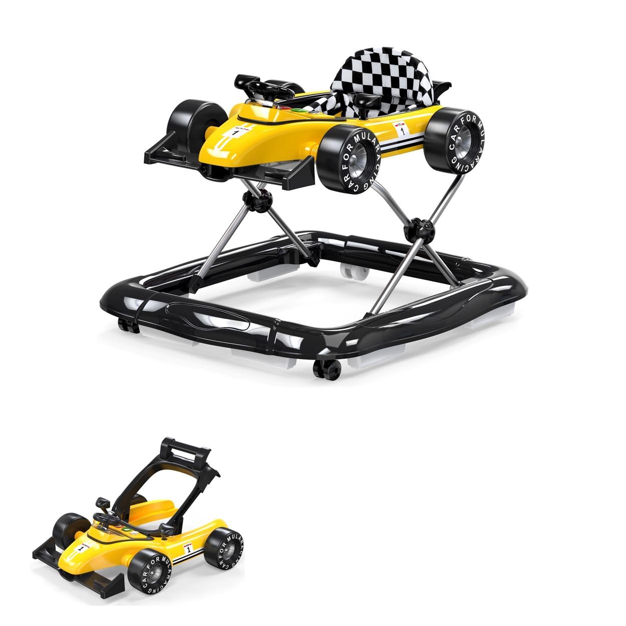 Chipolino Sports Walker 2 in 1 Car Design Adjustable Height Yellow
