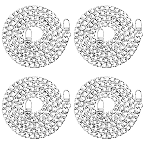 Image of Purse Chain Strap Length Bright Black for Shoulder Cross, Sliver, 39.4 inch
