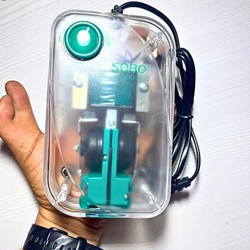 SOBO AQ-016 Aquarium Air Pump 2WAY, Ultra-Quiet Dual Outlet, 6W, Adjustable Flow, with Air Stones and Tubes