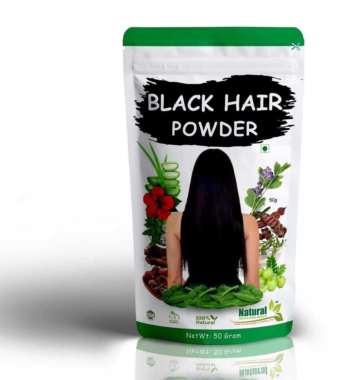Natural Health & Herbal Products Instant Black Hair Color Cream – Ammonia-Free, Safe for All Hair Types, Rich Pigment, Adds Shine & Volume, Deep Conditioning Formula, Suitable for Sensitive Scalps-50g