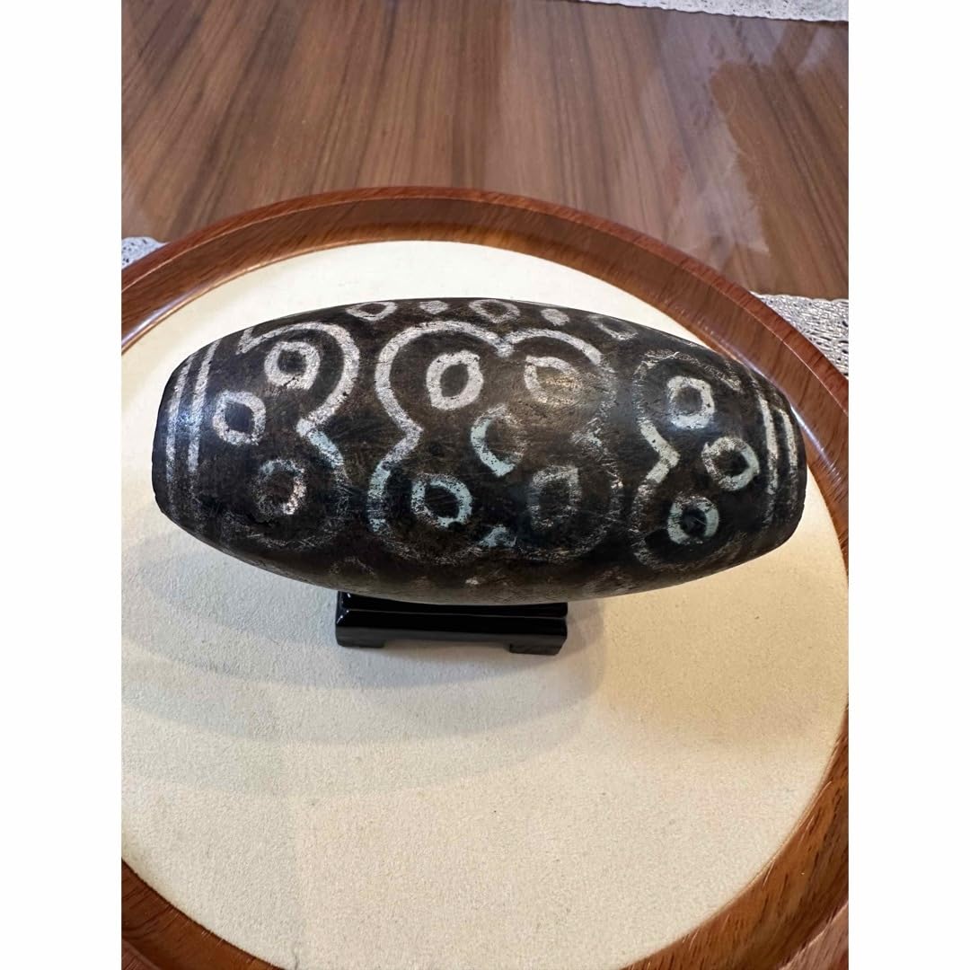 Z-377 チベット 希少 大型 法螺多眼天珠 42眼 置物 風水 最強パワー