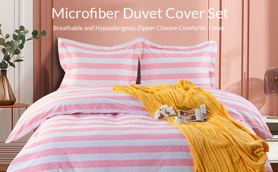 NTBAY-3-Pieces-Duvet-Cover-Set-Black-and-White-Stripe-Printed-Microfiber-Reversible-DesignKing-Stripe 61BdpIG3q+L