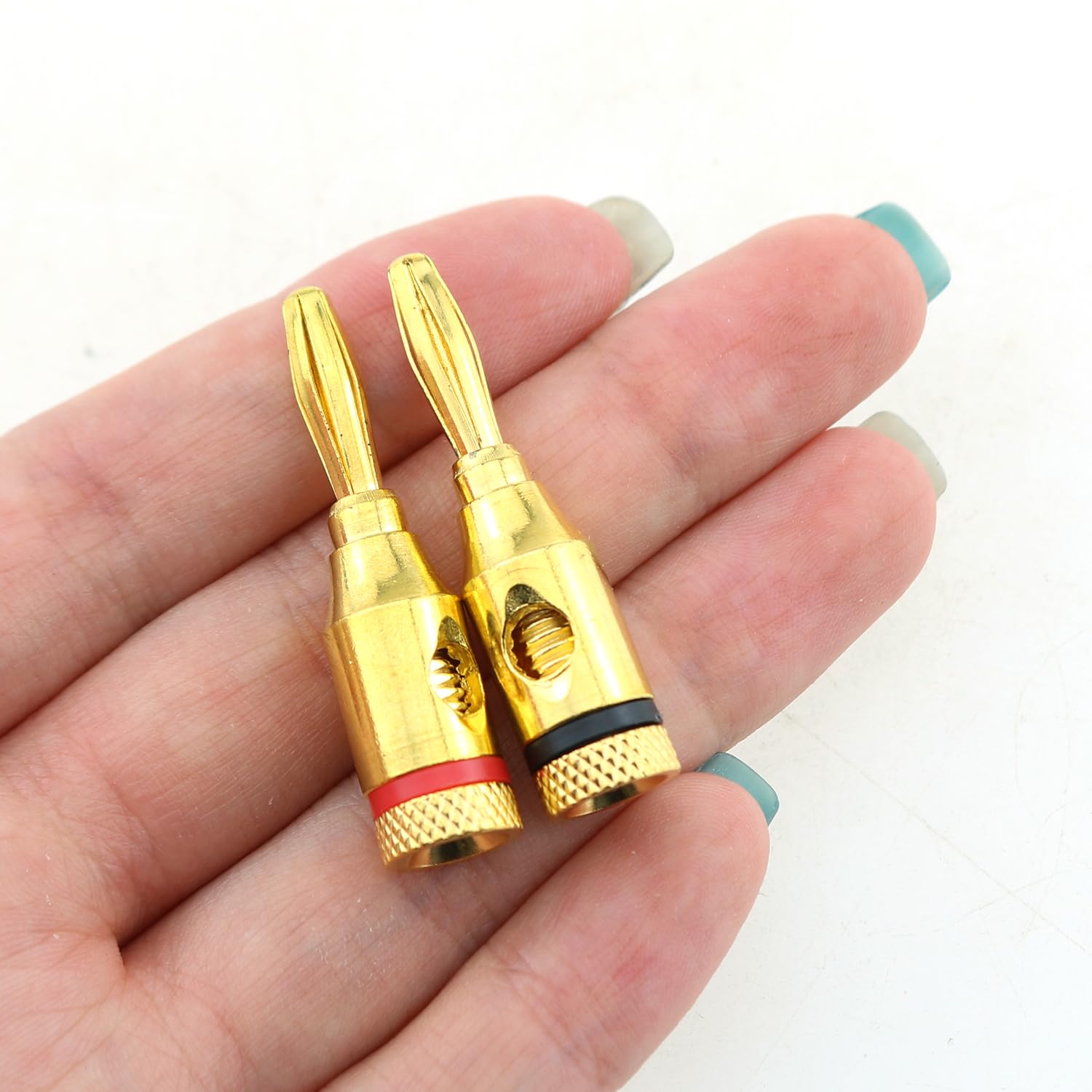 12PCS 4mm Diametro Placcato Oro Open End Vite Spina A Banana Connettore Presa Altoparlante Cavo Connettore per Altoparlante Cavo Connettore per Altoparlante