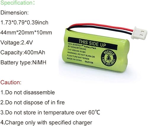 Miniatura 2 de Geilienergy batería BT183342 BT283342 BT166342 BT266342 BT162342 BT262342 para VTech CS6114 CS6419 CS6719 ATT EL52300 CL80111 teléfono inalámbrico
