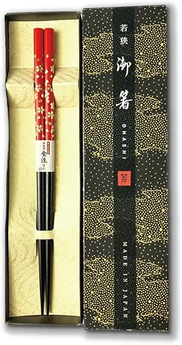 Palillos japoneses de primera calidad reutilizables fabricados en Japón Palillos de madera de laca tradicional C (MK015))