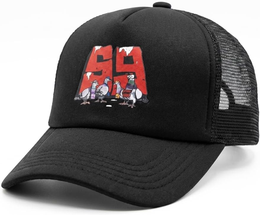 Men's Baseball Cap with Adjustable Back Closure | Unisex Cap Stylish Black Trucker Cap with Graphic Print | Mesh Back Breathable Snapback -1pcs