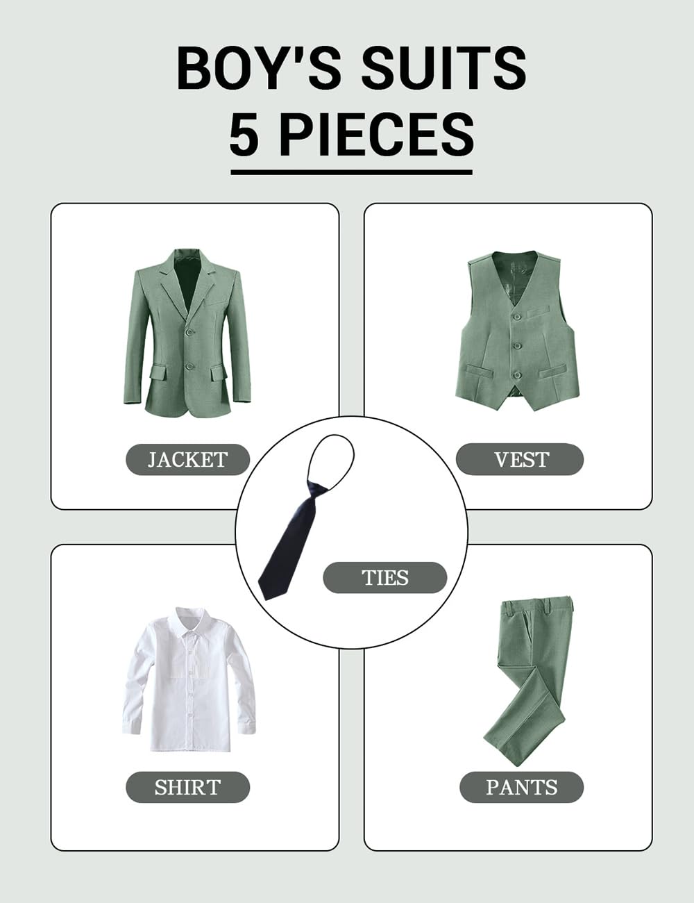 Formal Suit Set für Jungen schmale Passform Smoking Hochzeit Abschlussball
