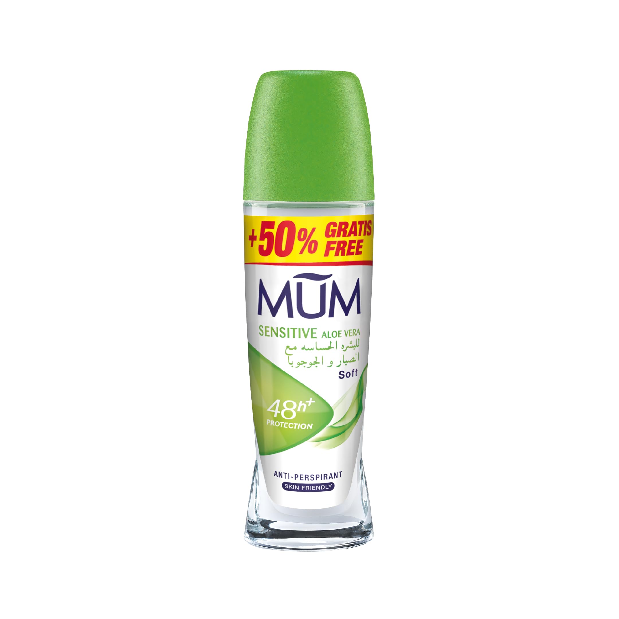 MUM Sensitive Aloe Vera Roll On Deo 75ml, Green