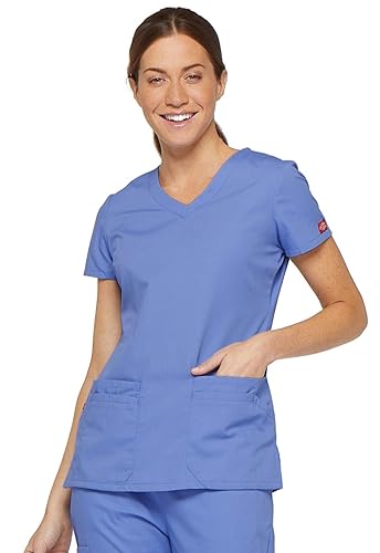 Dickies Scrubs Top for Women, V-Neck Womens Scrub Tops, Contemporary