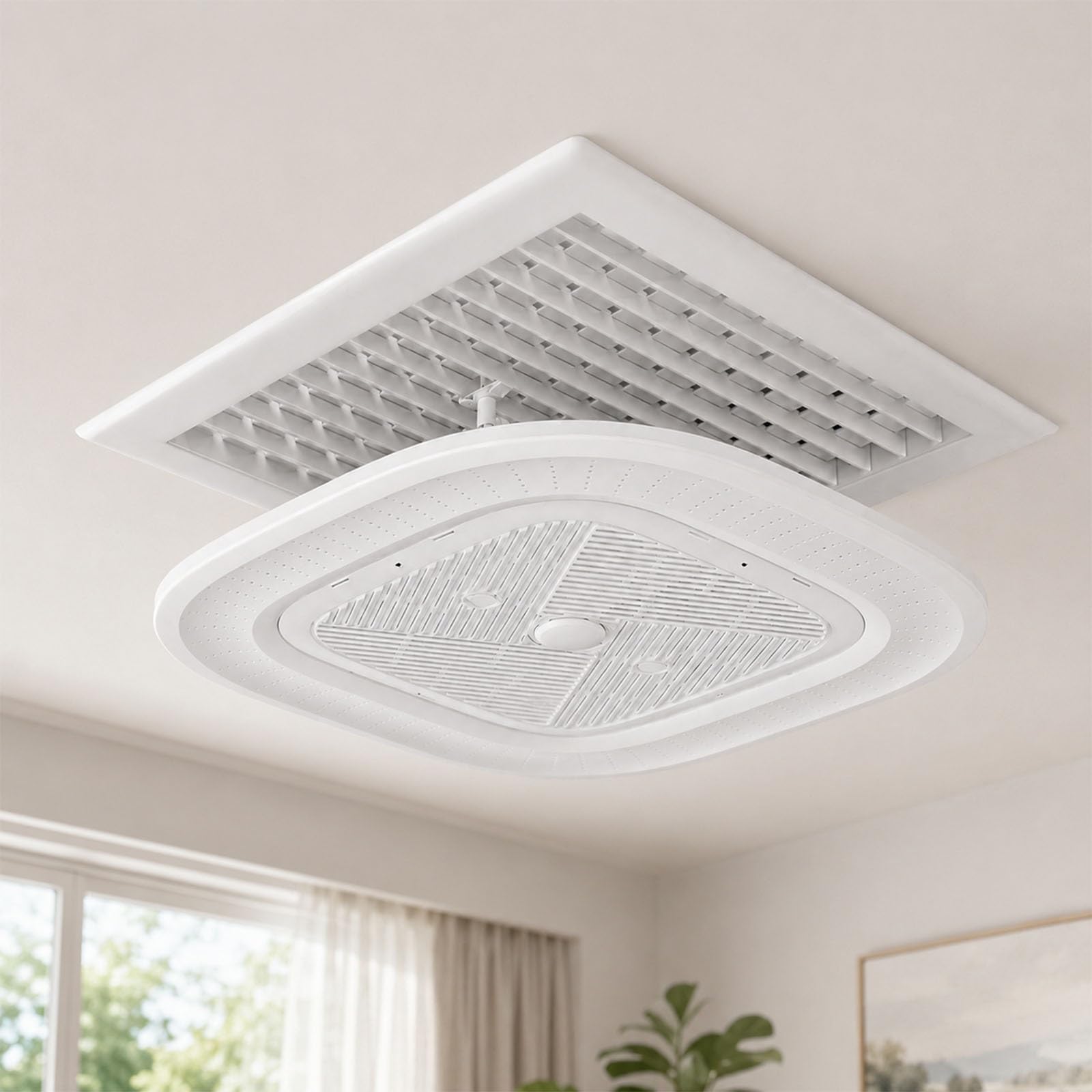 WAMJ AQDY Air Conditioner Deflector for Ceiling and Central AC Registers, Adjustable AC Vent Deflector with 180° Airflow Control, PP Air Deflector for Home and Office(16in/40cm)