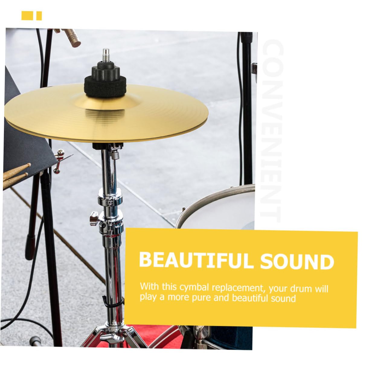 ibasenice Musical Instrument Accessory 2pcs Brass Jazz Drum Cymbals Drum Kit Cymbals Fadeless