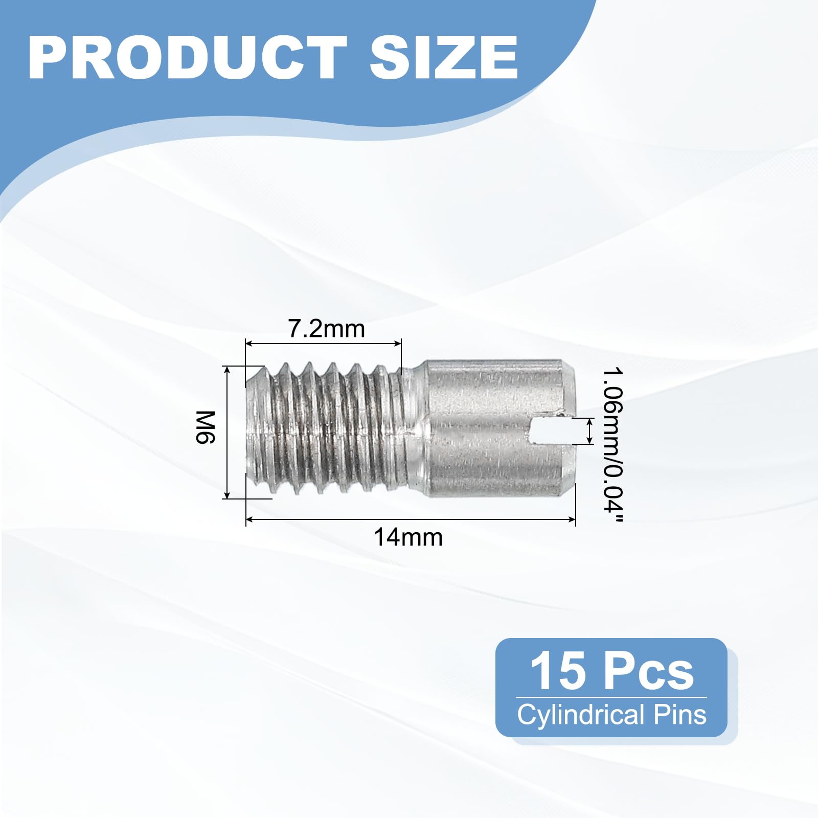PATIKIL M6 x 14mm Slotted Cylindrical Pin - Image 2