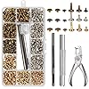 Nastech 300 Set lederen klinknagels dubbele kap met gattang holle klinknagels 12 mm 8 mm 6 mm klinknageltang set metaal…