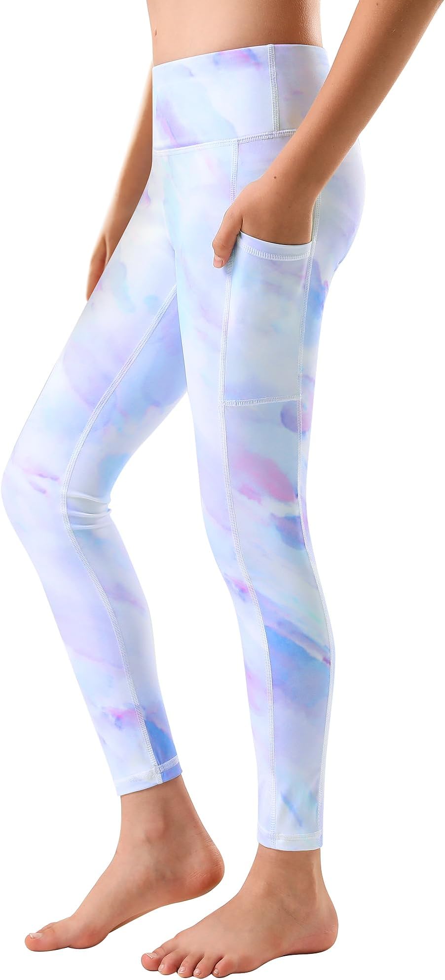 Stelle Girls' Athletic Leggings Kids Dance Running Yoga Pants Workout Active Dance Tights with Pockets