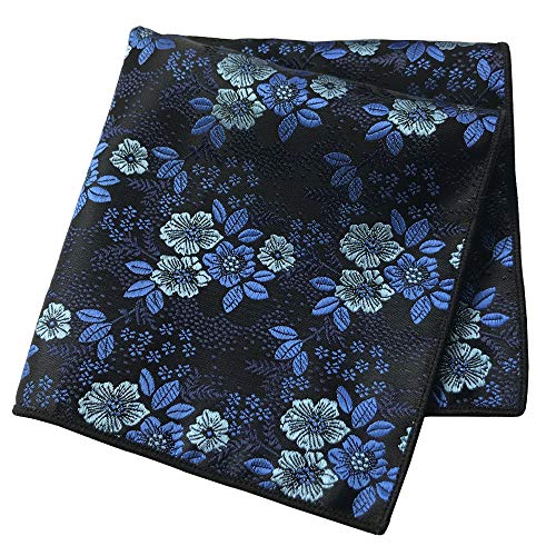 Cangron Men Tie Blue Flower Necktie Pocket Square Cufflinks Tie Set Lsh8Zq #TOP3