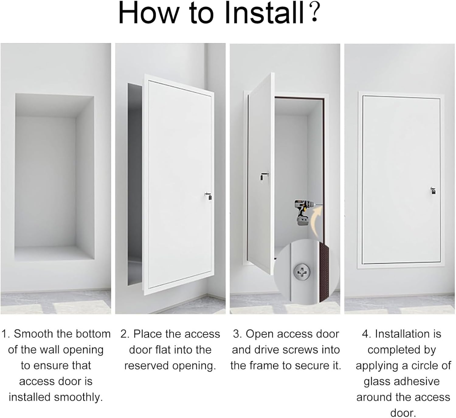 HOFSSI White Metal Wall Access Panel with Lock, Electrical Plumbing Access Panel for Drywall, Attic Hatch Access Service Door, Flush Wall Hole Cover(15x36in)