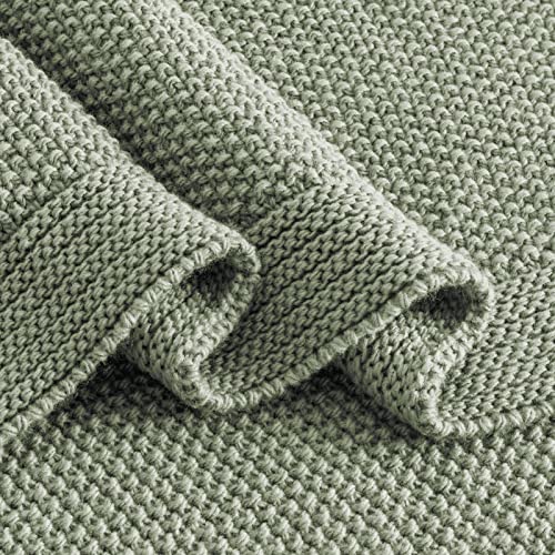 Cozecube Sage Throw Blanket For Couch, Soft Cozy Cable Knit Throw Blanket For Bed Sofa Living Room, Lightweight Warm Decorative Farmhouse Christmas Throw Blanket, 50"X60", Sage #TOP6