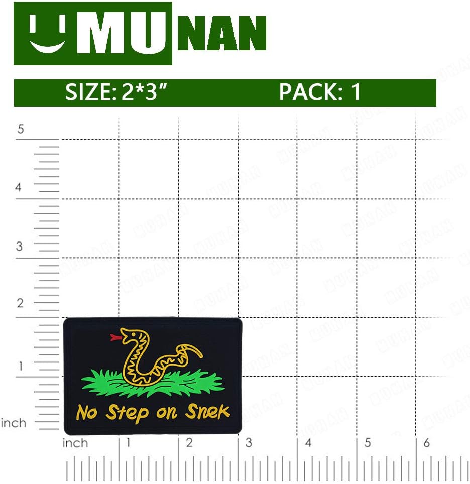 No Step On Snek Tactical PVC Patch No Step On Snek Badge Sew On Patches Hook-Back Adhesion