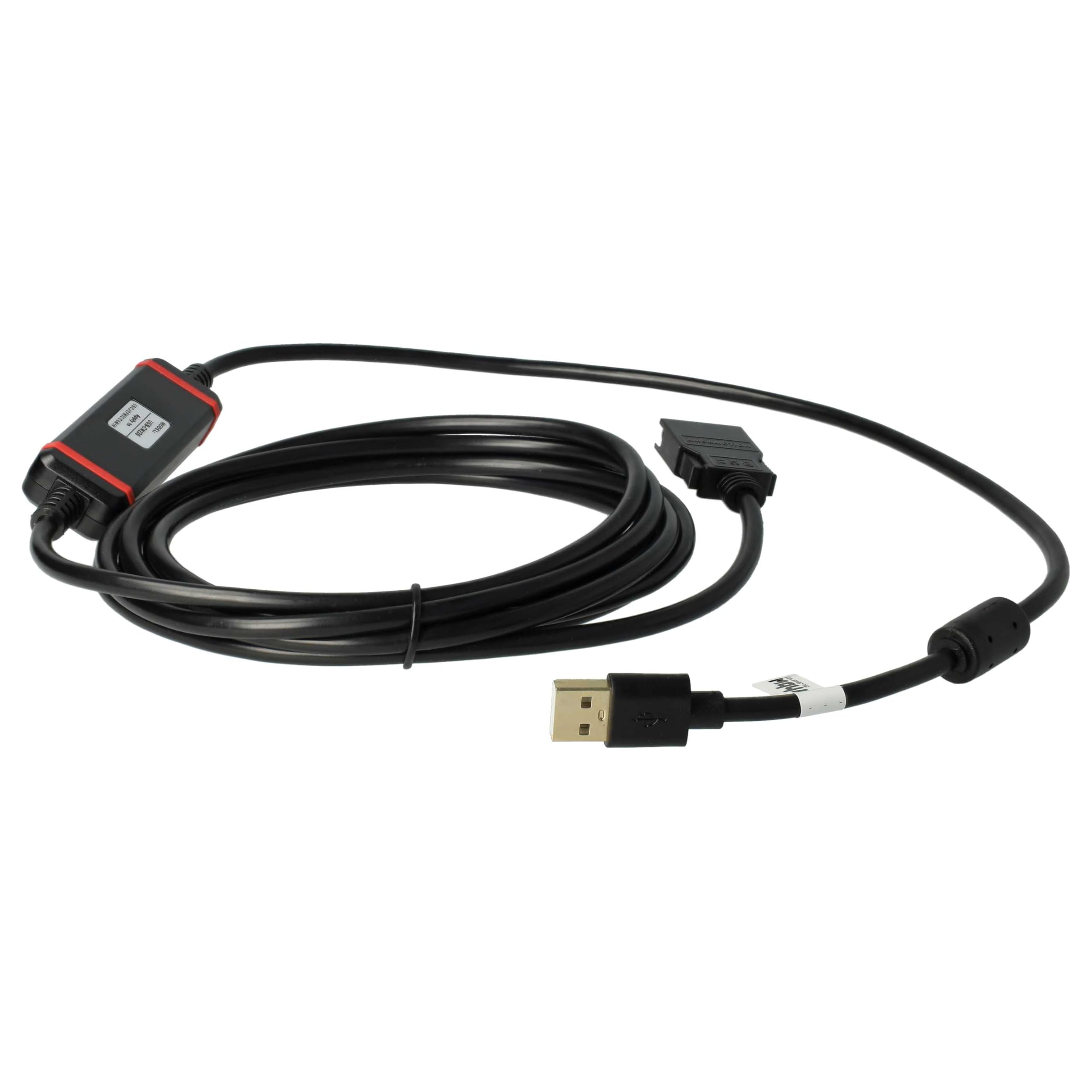 vhbw USB Programmierkabel kompatibel mit Omron CS | CPM2C, CQM1H, CJ Funkgerät, schwarz - ERSATZ FÜR CS1W-CN226, CS1W-CS114, USB-CN226