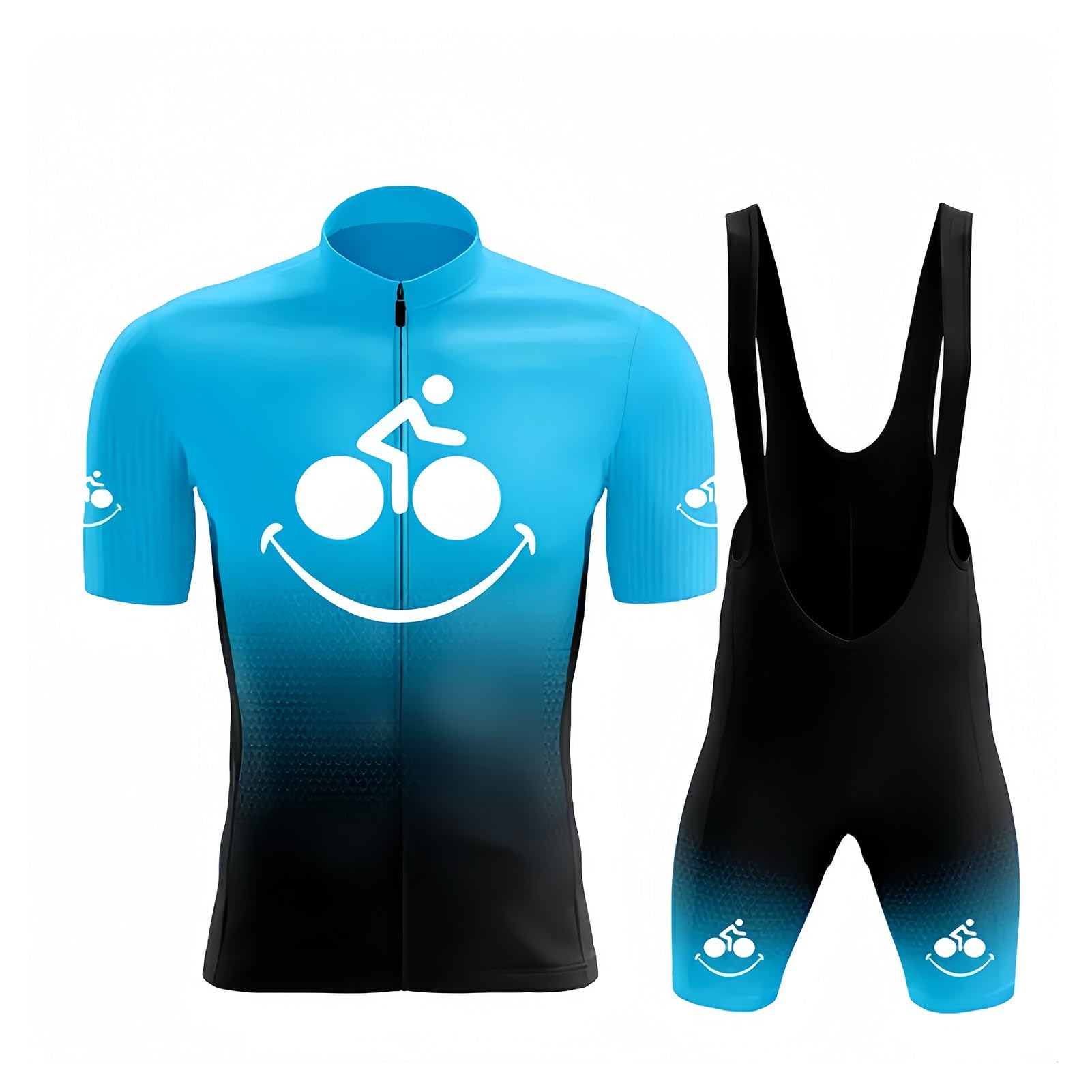 Ensemble cyclisme manches courtes homme bleu 4XL KAISUN