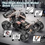 RC Cars 1:18 4WD High Speed Off-Road RC Truck 40 KM/H, Remote Control Car with Waterproof ESC, 2 Rechargeable 7.4V 1300mAh Batteries, Dual Body Shells, for Adults & Kids, Great Gifts for Outdoor Fun