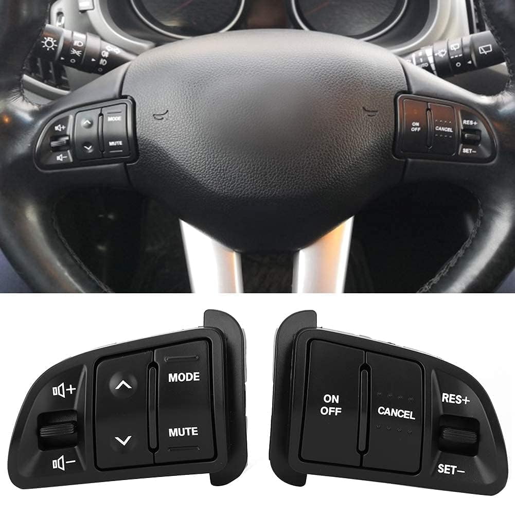 Yosoo Interrupteur de commande Kit de bouton de commande de volant, commutateur de volume multimédia de régulateur de vitesse multifonction pour 2010-2015 Sportage SL