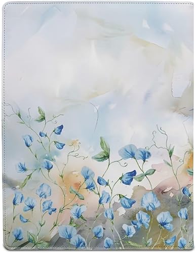 Miniatura 3 de Flashideas Portapapeles estéticos de flores azules, folio, currículum de negocios con bloc de notas forrado recargable, regalos de oficina para