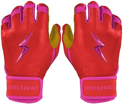 BRUCE BOLT Signature Series Short Cuff Batting Gloves - Signature Player Collection - Adult & Youth Sizes