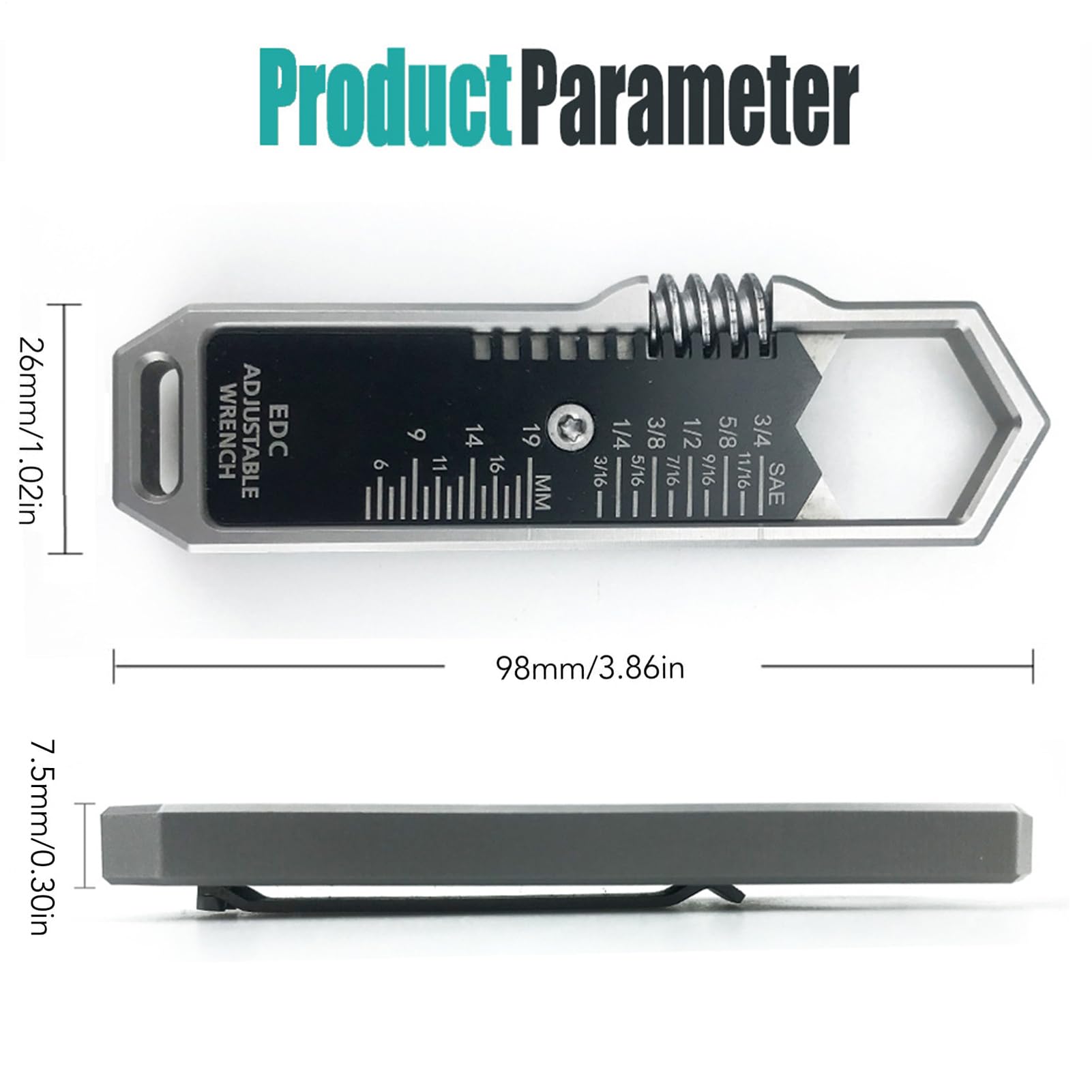 Genérico Clé réglable multi-outils en acier inoxydable, mini multiple