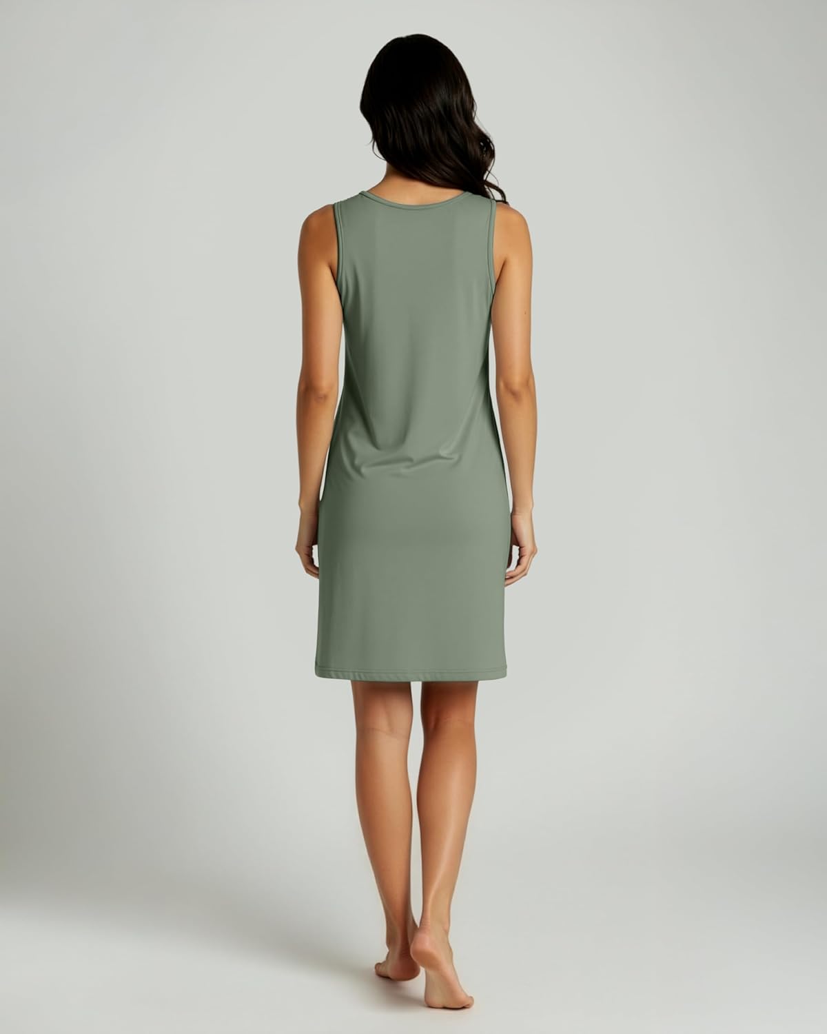 Real Essentials 3 Pack: Women's Scoop Neck Sleeveless Nightgown Sleep Dress Nightshirt (Available In Plus) - Image 6